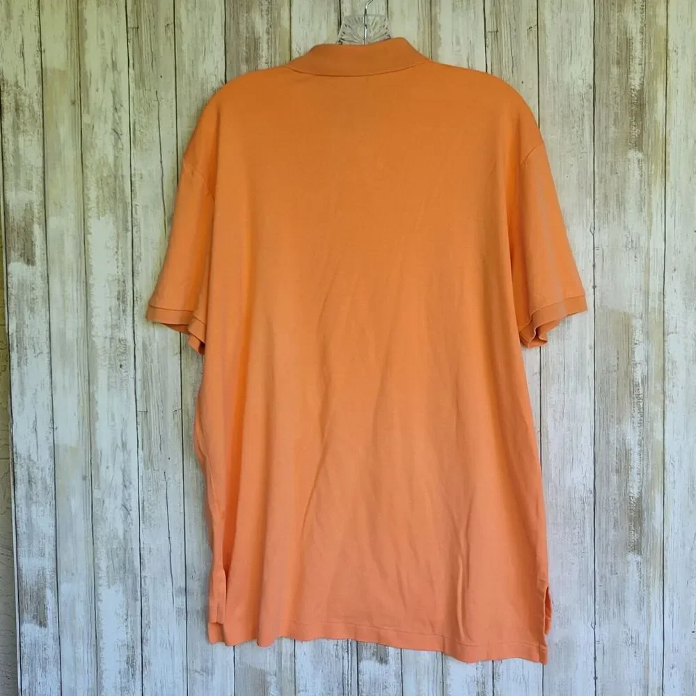 Polo Ralph Lauren Short Sleeves Pima Cotton Shirt Sz XL Orange